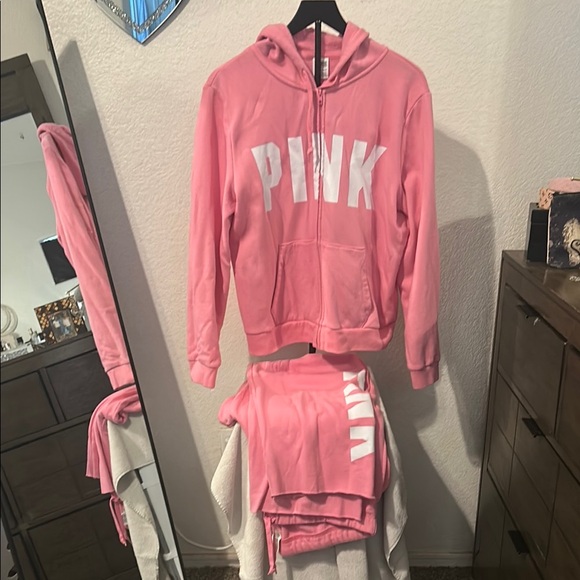 PINK Victoria's Secret Pants - PINK Victoria's Secret Cozy Pink Hoodie and sweat pants. Size XL.
